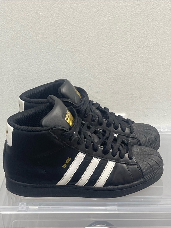 adidas Other - adidas Black & White High-Top Pro Model Sneakers with Gold Accents